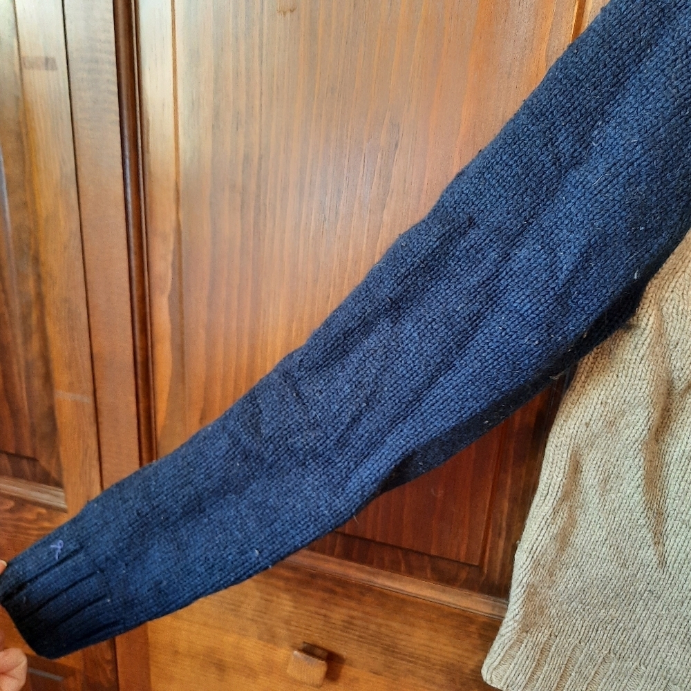 Vintage Y2K Abercrombie & Fitch Lambswool Blend Zip Up Knit Cardigan Sweater XL - Picture 6 of 10